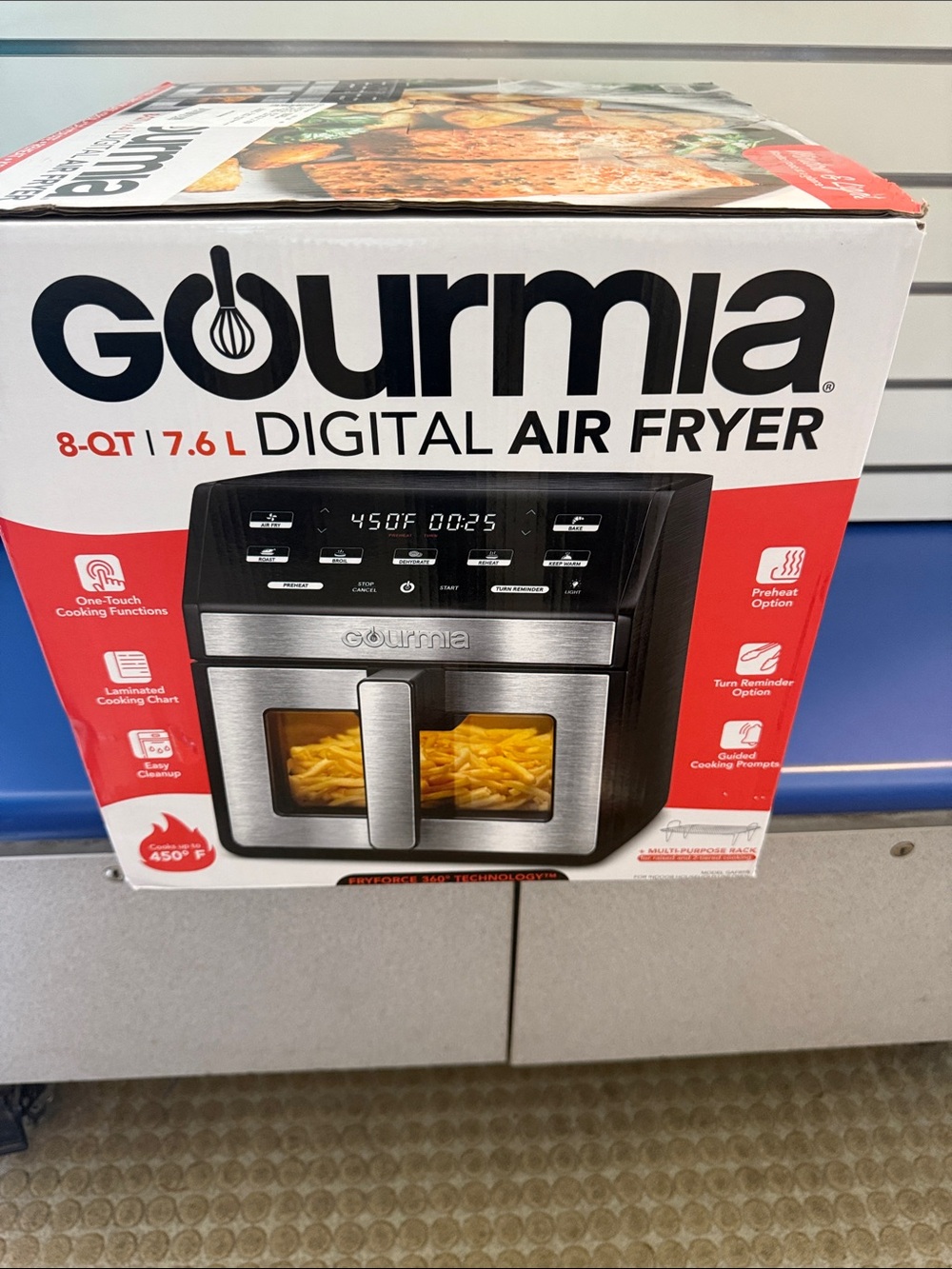 Gourmia Stainless Steel Digital Air Fryer - Black and Silver